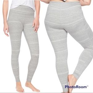 Athleta Meditation Daybreak Heather Grey Striped Yoga Leggings XXS